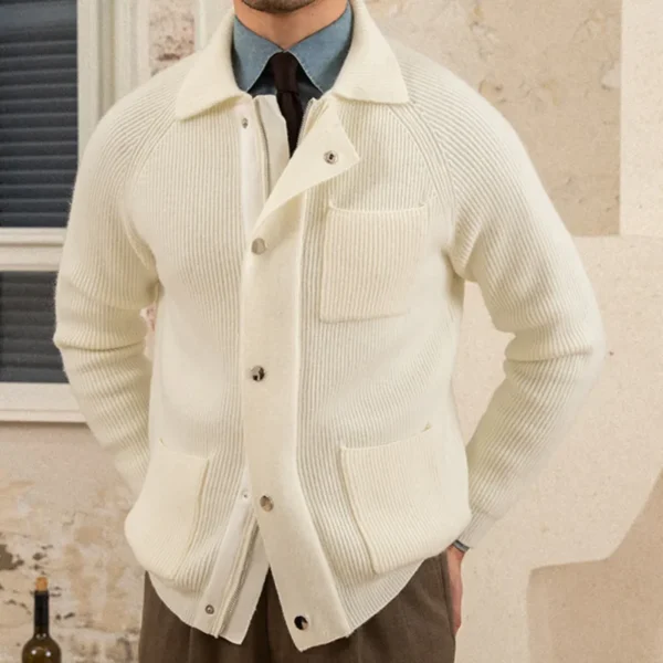 Lapel Knitted Sweater Cardigan Coat P0029 - Image 3