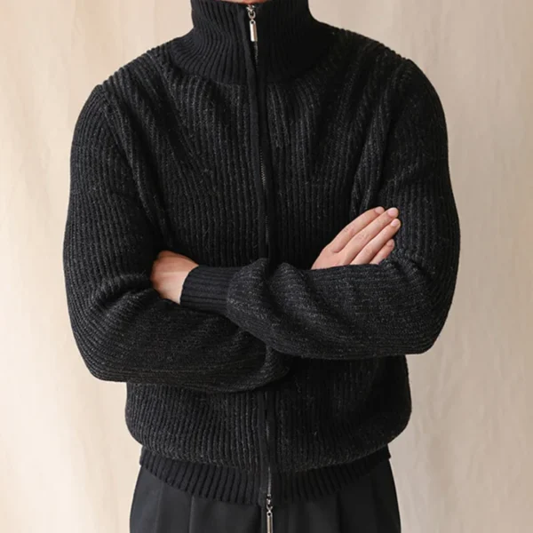 Knitting Sweater Cardigan Men's Zipper Sweaters P0012 - Image 2