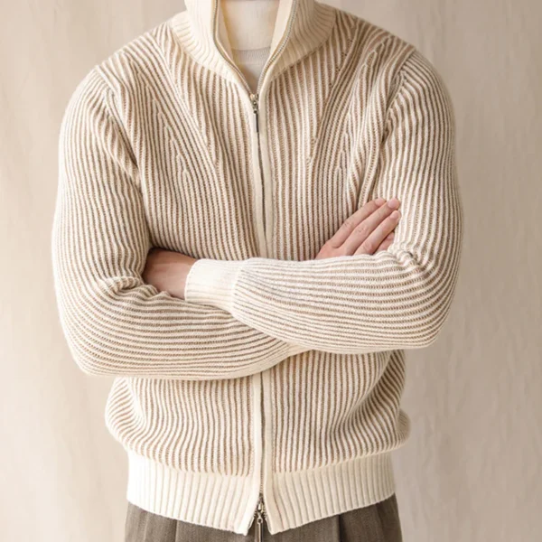 Knitting Sweater Cardigan Men's Zipper Sweaters P0012 - Image 6