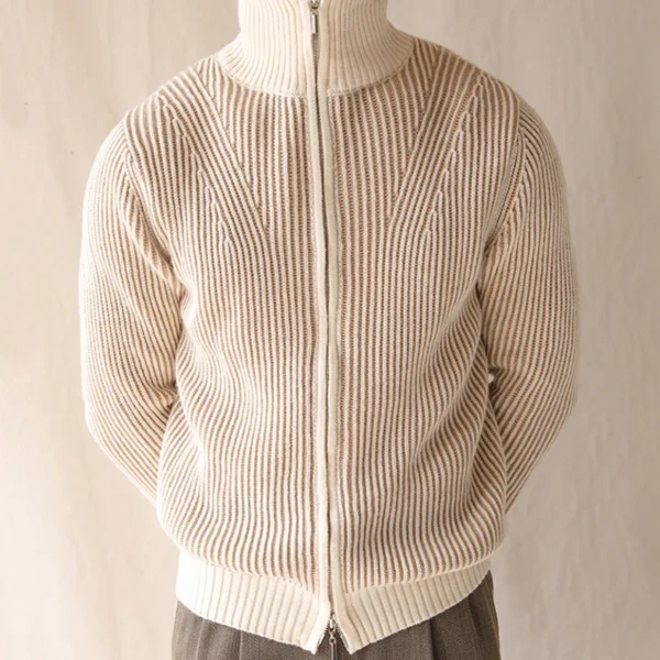 Knitting Sweater Cardigan Men's Zipper Sweaters P0012 - Image 3