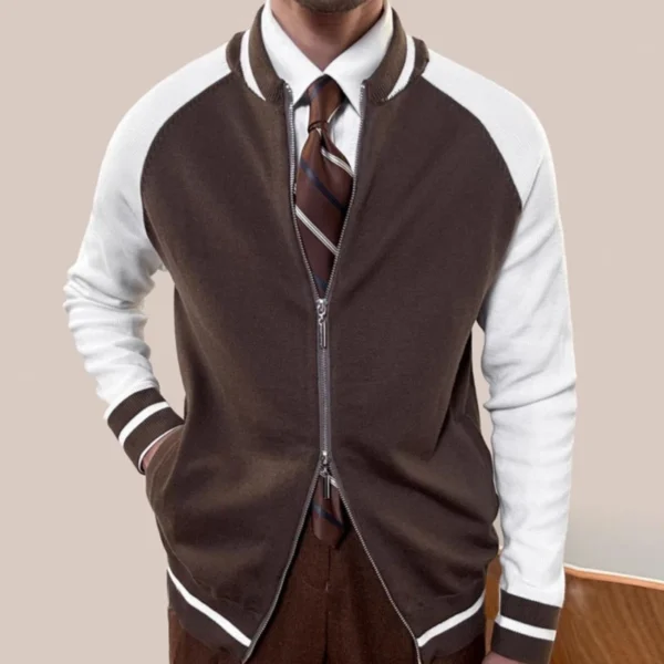 Men Zipper Knitting Sweater Cardigan P0021 - Image 2