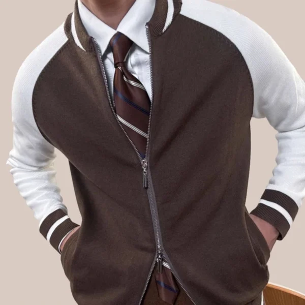 Men Zipper Knitting Sweater Cardigan P0021 - Image 4