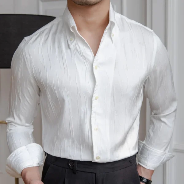 Solid Color Simple Long Sleeve Shirt  P0170 - Image 2