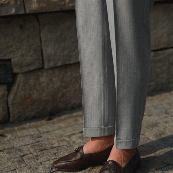 Casual High Waist Straight Striped Pants  P0132 - Image 6