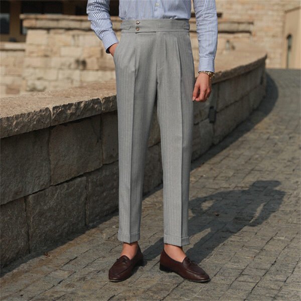 Casual High Waist Straight Striped Pants  P0132 - Image 4