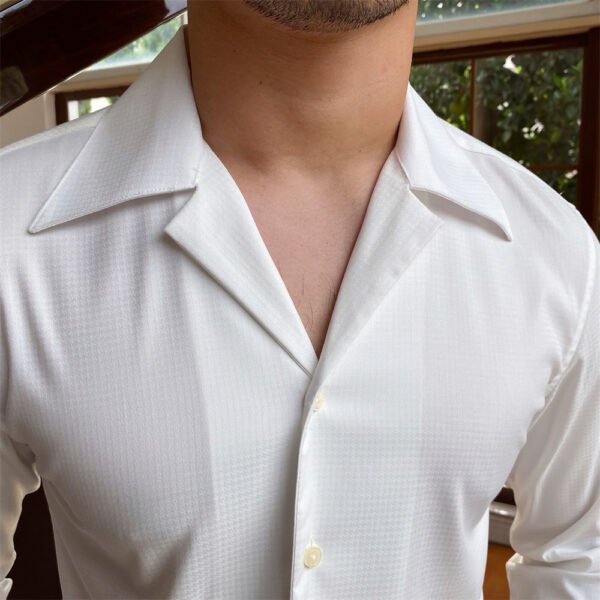 Cuban Collar Shirt Men P0127 - Image 4