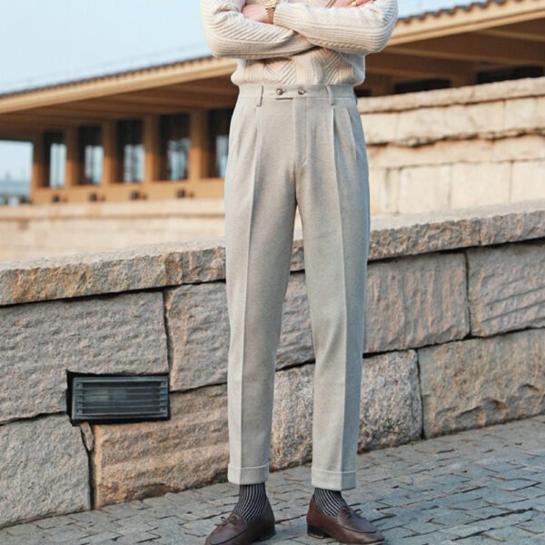 Wool Blend Straight Men Dress Suit Pant P0121 - Image 2