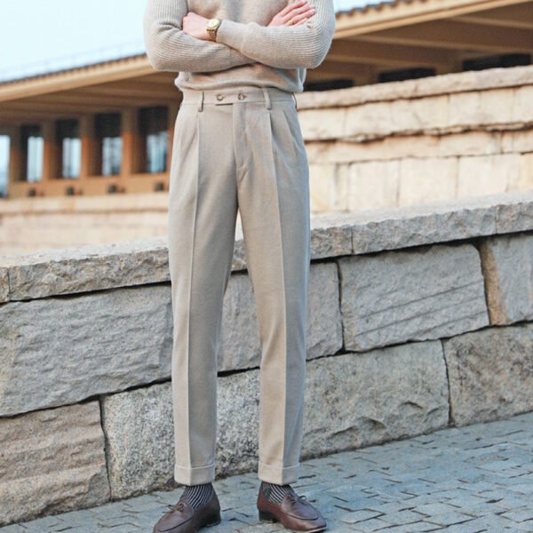 Wool Blend Straight Men Dress Suit Pant P0121 - Image 3