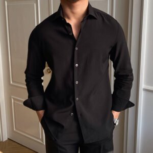 Korean Business Slim Long Sleeve Shirt P0116