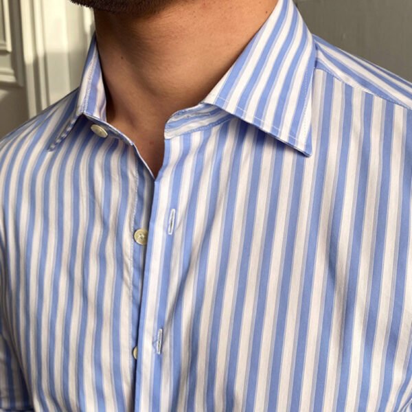 Casual Stripe Long Sleeve Men Shirt P0115 - Image 5