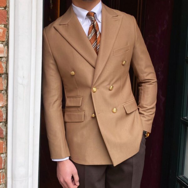 Double Breasted Solid Color Suit Blazer P0117 - Image 5