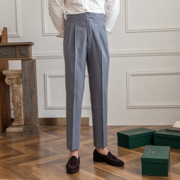 High Waist Paris Button Straight Pants P0112 - Image 2