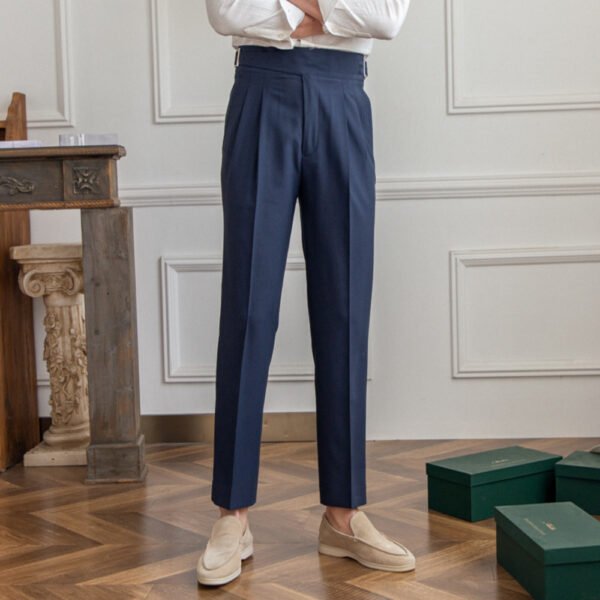 High Waist Paris Button Straight Pants P0112 - Image 3