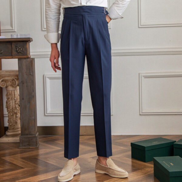 High Waist Paris Button Straight Pants P0112 - Image 5