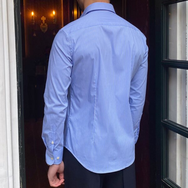 Long Sleeve Slim Tuxedo Stripe Shirt P0108 - Image 5