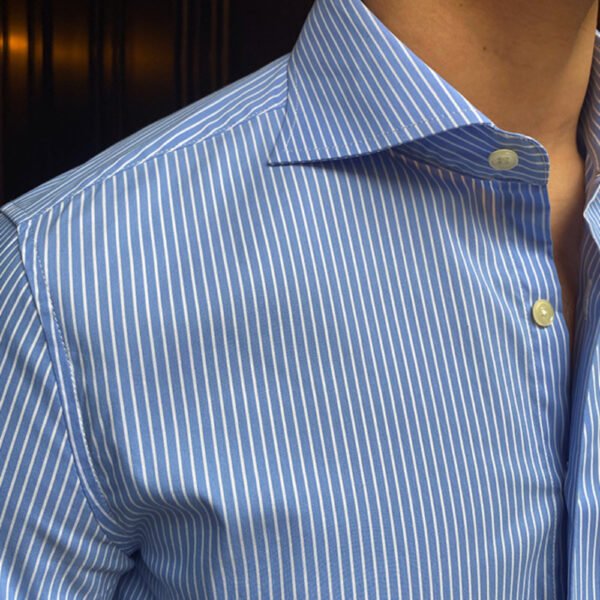 Long Sleeve Slim Tuxedo Stripe Shirt P0108 - Image 6