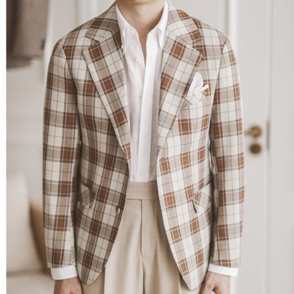 British Gentleman Business Lattice Blazer P0093 - Image 2