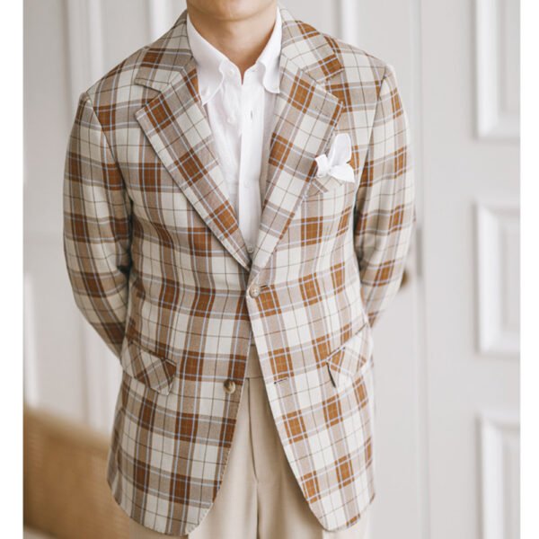 British Gentleman Business Lattice Blazer P0093 - Image 3