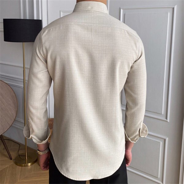 Business Lattice Shirt Long Sleeve P0089 - Image 6