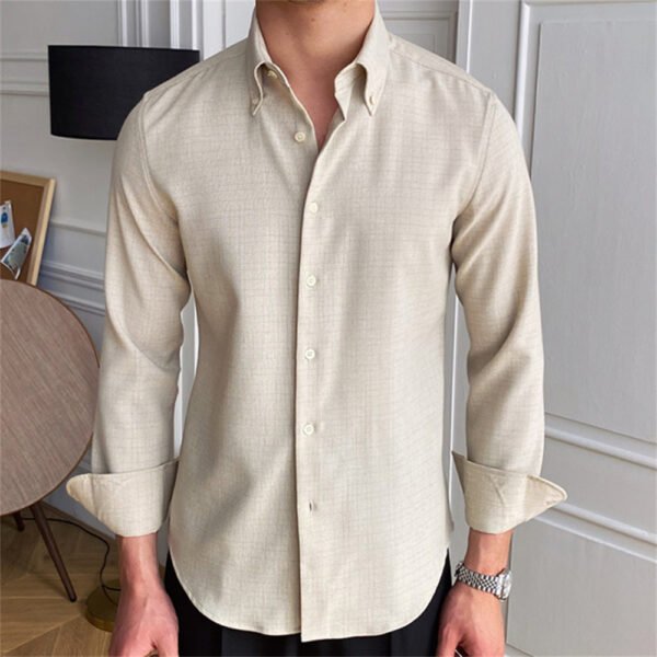 Business Lattice Shirt Long Sleeve P0089 - Image 4