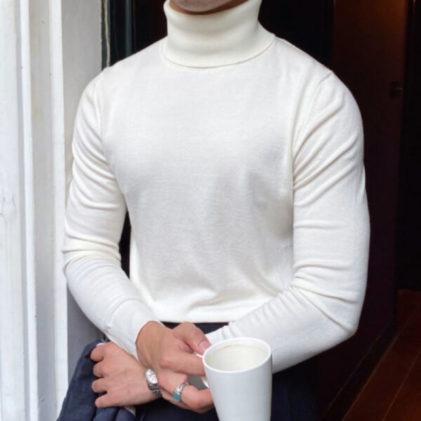 British Turtleneck Knitted Pullover Sweater P0085 - Image 2