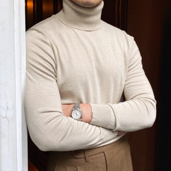 British Turtleneck Knitted Pullover Sweater P0085 - Image 5