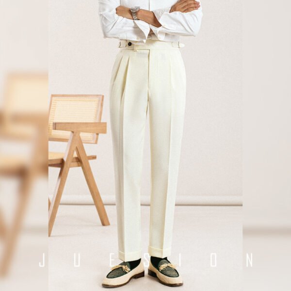 Straight High Waist Paris Button Trousers Pants P0086 - Image 5