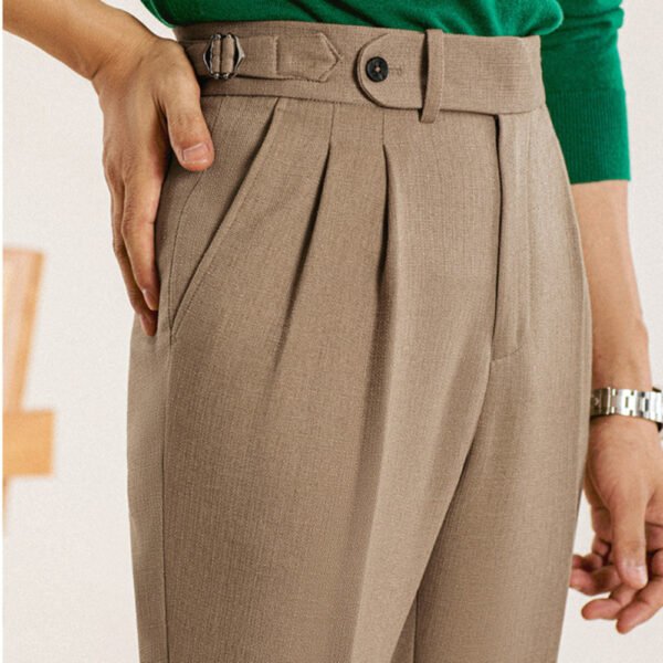 Straight High Waist Paris Button Trousers Pants P0086