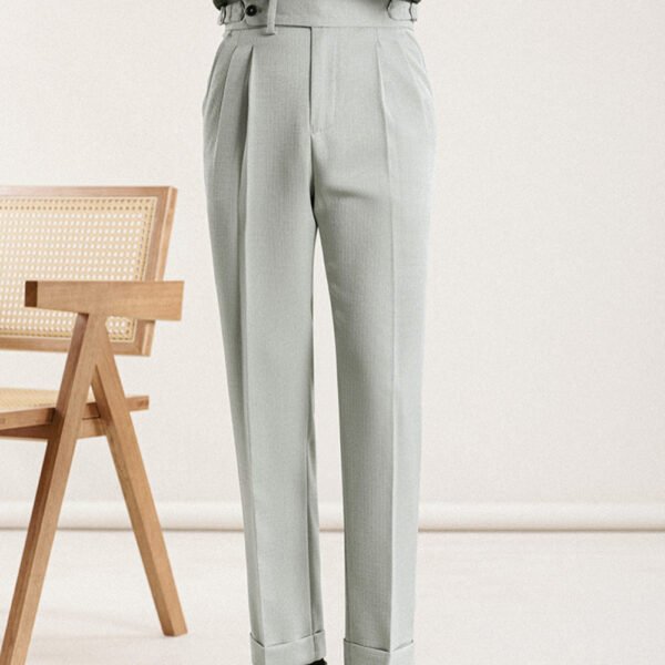 Straight High Waist Paris Button Trousers Pants P0086 - Image 3