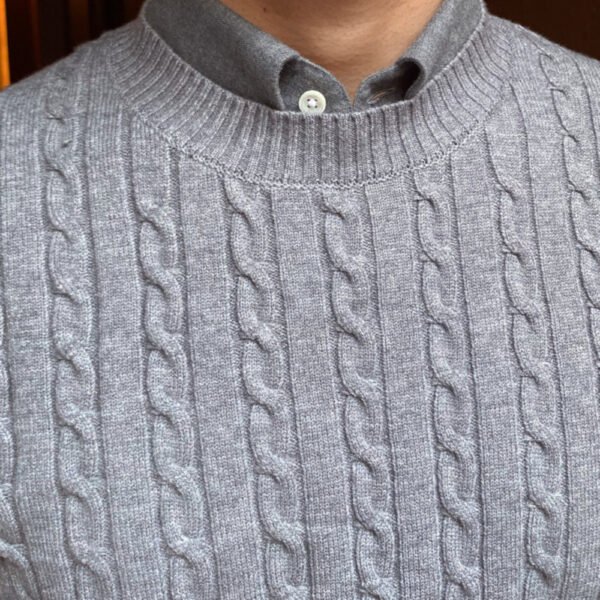 Round Neck Jacquard Long Sleeve Sweater P0082 - Image 6