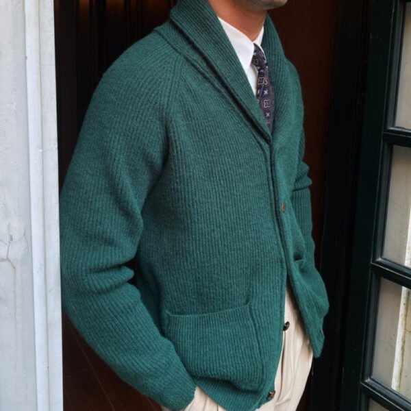 Lapel Single Breasted Sweater Knitting Cardigan P0083 - Image 3
