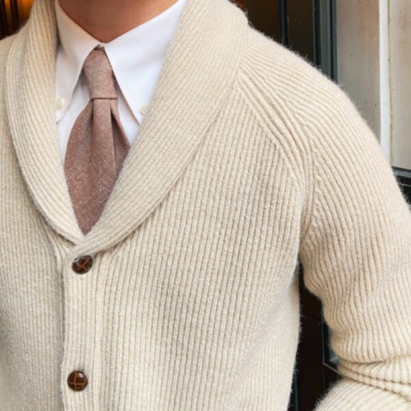 Lapel Single Breasted Sweater Knitting Cardigan P0083 - Image 7