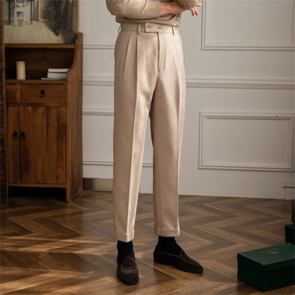 Casual High Waist Straight Tube Pants Thick Warm P0080 - Image 5