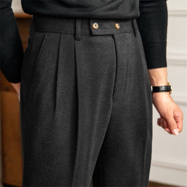 Casual High Waist Straight Tube Pants Thick Warm P0080 - Image 3