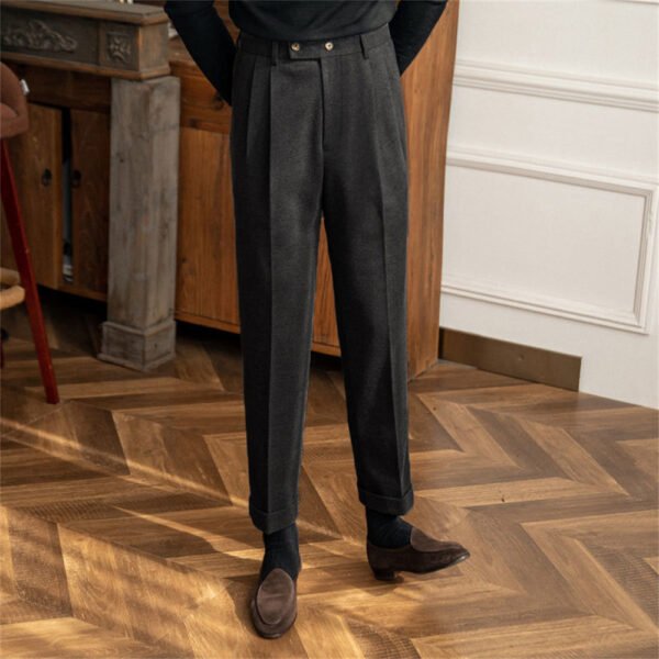 Casual High Waist Straight Tube Pants Thick Warm P0080 - Image 6