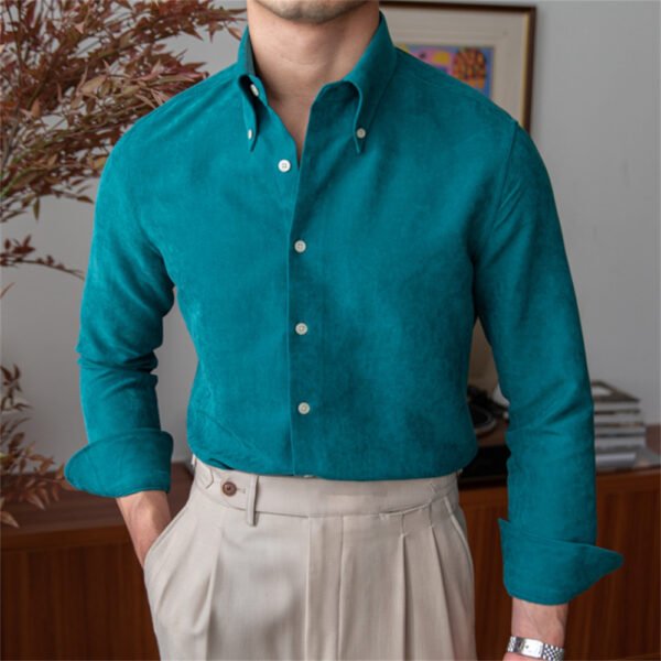 Men Business Solid Color Shirt Long Sleeve P0076