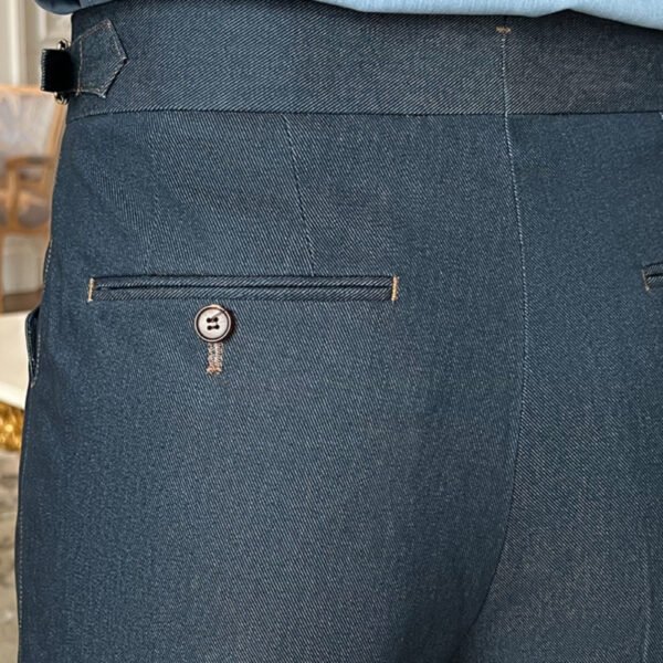Denim Blue Office Trousers Pant P0074 - Image 3