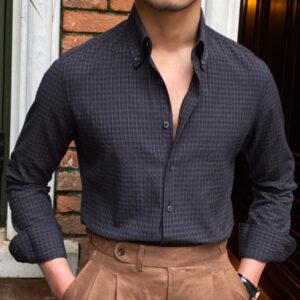 Italian Casual Seersucker Long-sleeved Shirt P0071