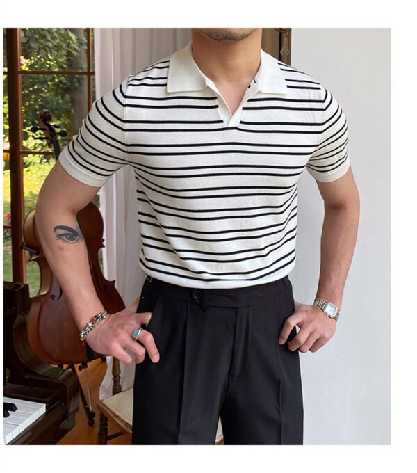 Summer Knit Lapel T-shirt Polo P0066 - Image 6