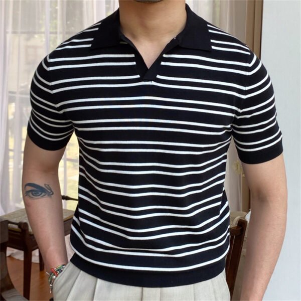 Summer Knit Lapel T-shirt Polo P0066