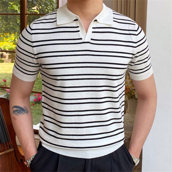 Summer Knit Lapel T-shirt Polo P0066 - Image 4