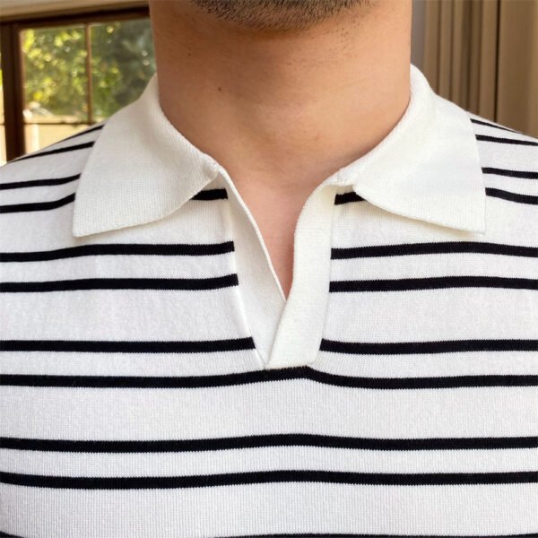 Summer Knit Lapel T-shirt Polo P0066 - Image 3