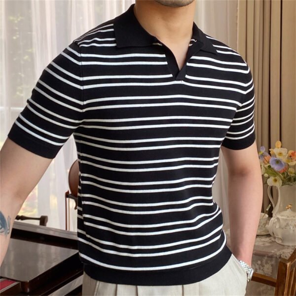 Summer Knit Lapel T-shirt Polo P0066 - Image 2