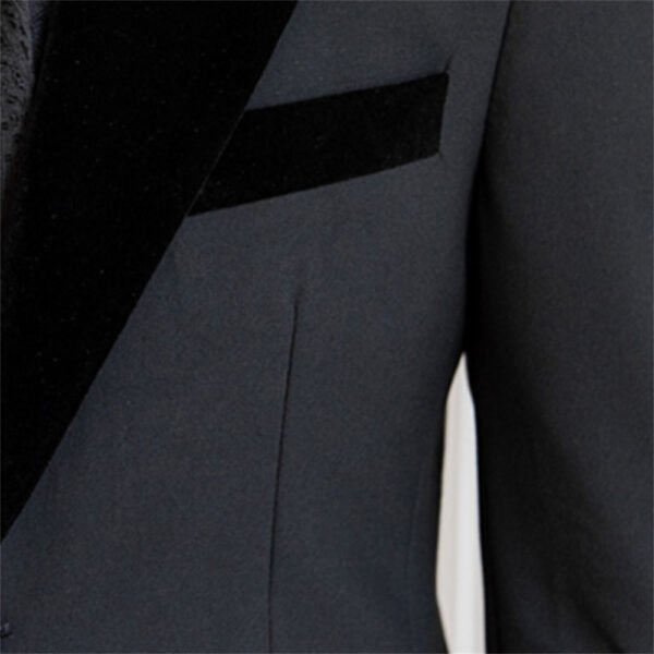 British Spliced Velvet Suit Two Piece Wedding Party Suit P0064 - Image 6