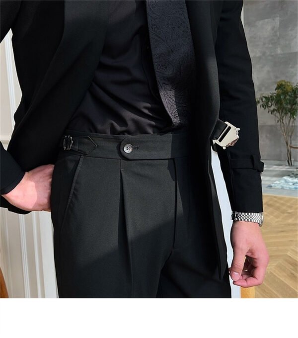 British Spliced Velvet Suit Two Piece Wedding Party Suit P0064 - Image 7