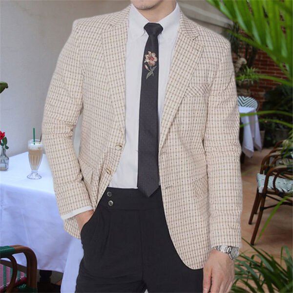 Plaid Blazer Men Wedding Business Suit Jacket P0135 - Image 6