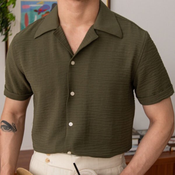 Summer Solid Color Short-sleeved Shirt P0140 - Image 3