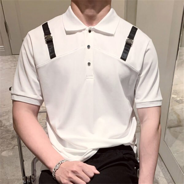 Personalized Shoulder Strap Decorate Polo T-shirt P0151 - Image 4