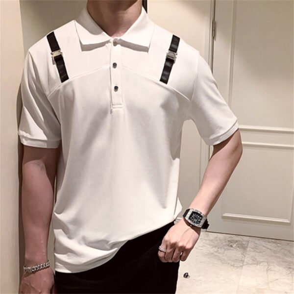Personalized Shoulder Strap Decorate Polo T-shirt P0151