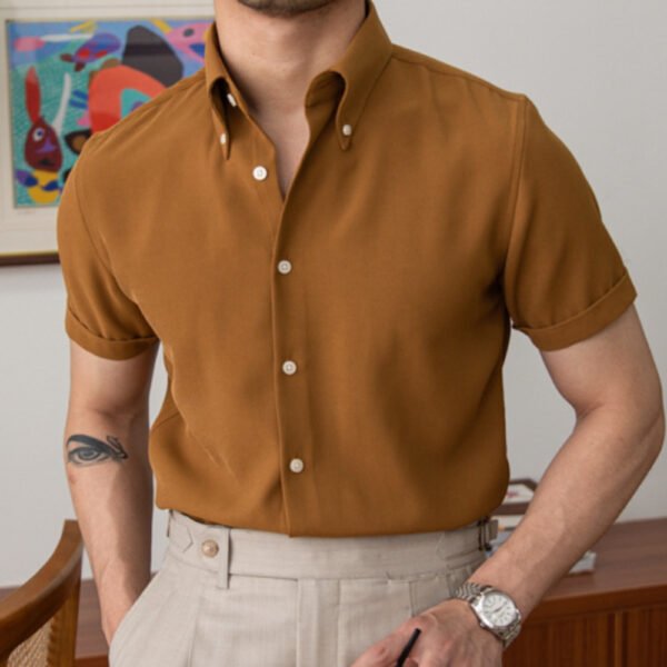 Solid Color Short-sleeved Shirt P0056 - Image 2